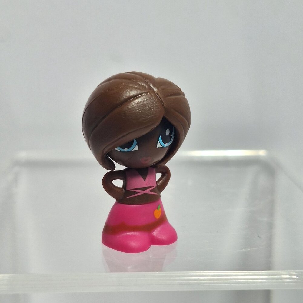 Gift Ems Mini Doll 1.5" African American Girl Pink Dress With a Peach - Picture 7 of 11